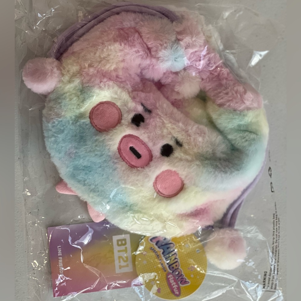 BT21 Tata / BTS V Official Authentic - Prism Plush Drawstring Bag Pouch
